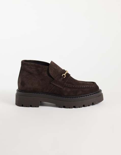 Steve Madden Karima chunky suede high top loafer in brown suede - view 1