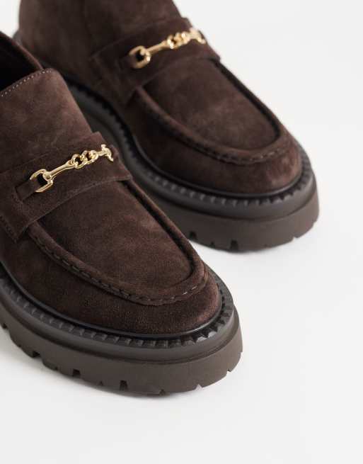 Steve Madden Karima chunky suede high top loafers in brown suede, 3 of 4