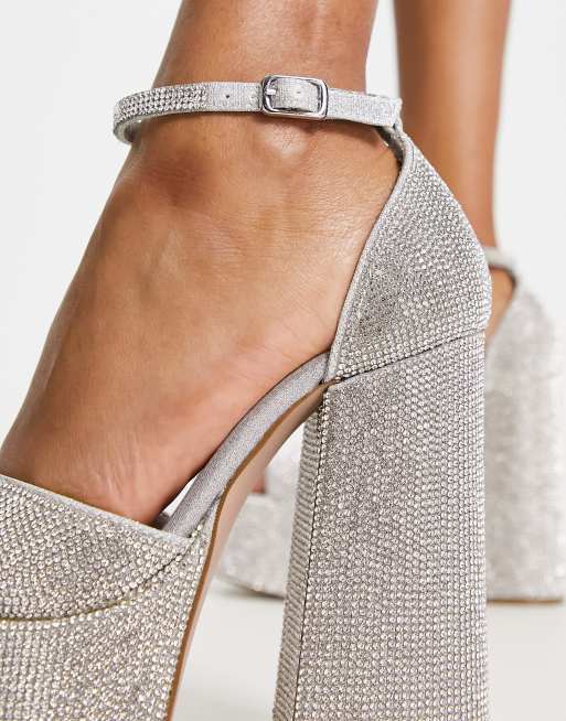 Steve Madden Kassiani-R platform shoes in rhinestone