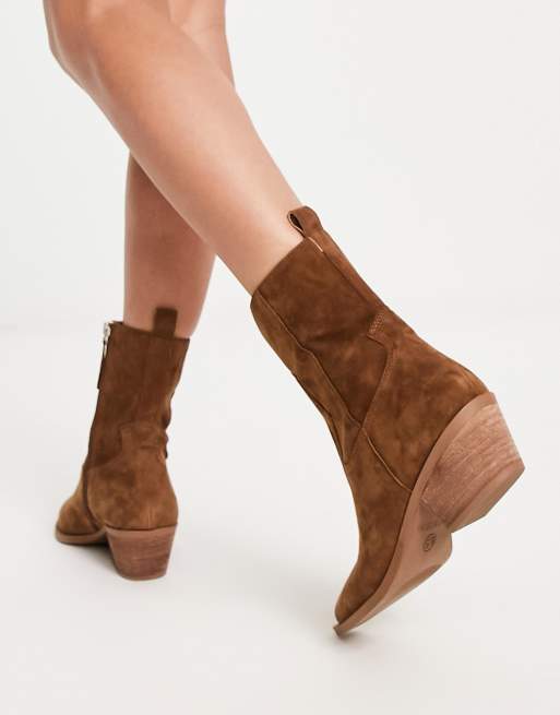 Madden Kendal western boots in chestnut suede ASOS