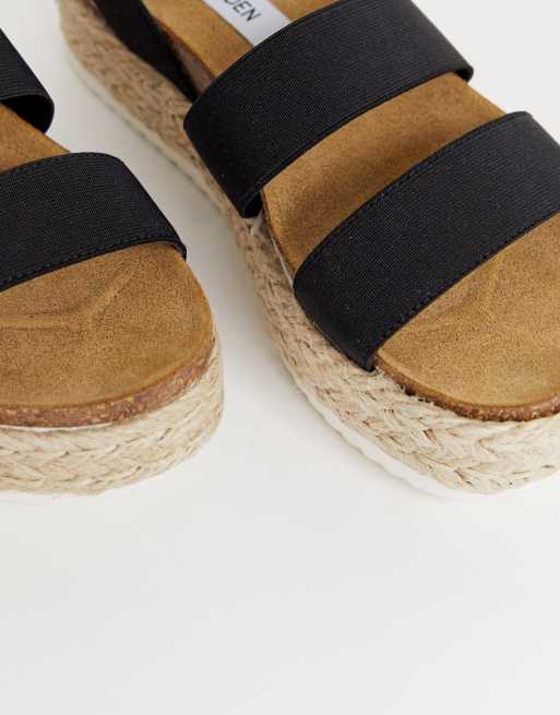 Steve Madden Kimmie black espadrille flatform sandals ASOS