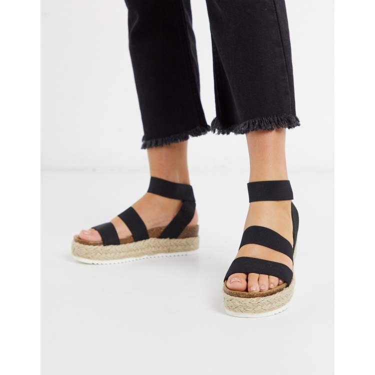 Steve Madden Kimmie flatform espadrille sandals in black ASOS