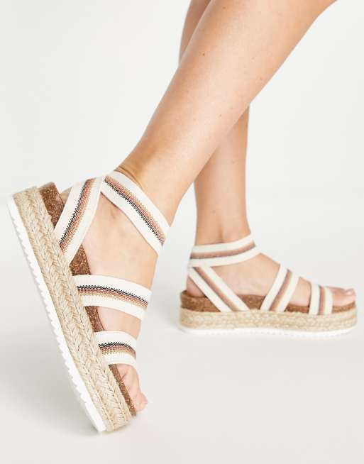 Steve Madden kimmie wedge sandals in beige ASOS