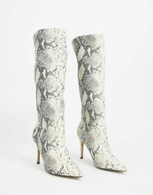 Steve madden white store snakeskin boots