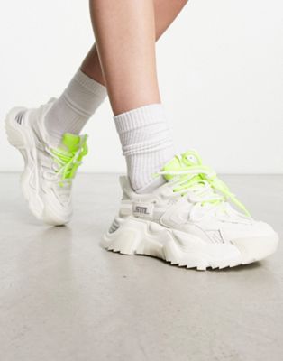 Steve Madden Kingdom chunky trainers in white/silver - ASOS Price Checker