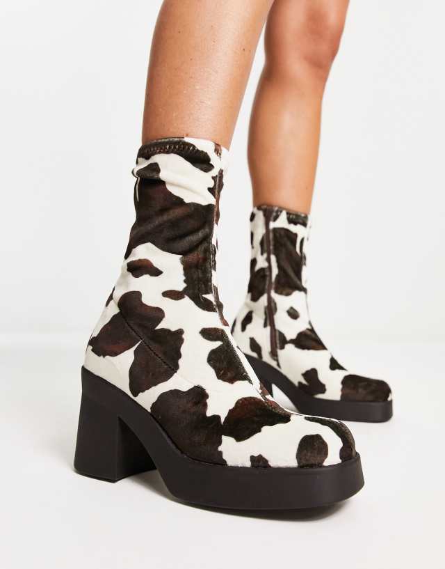 Steve Madden Klayton heeled boots in cow print