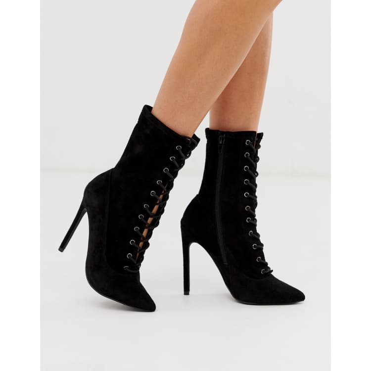 steve madden tall black lace up boots