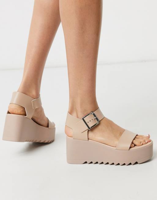 Steve Madden Lake chunky flatform sandal in blush leather