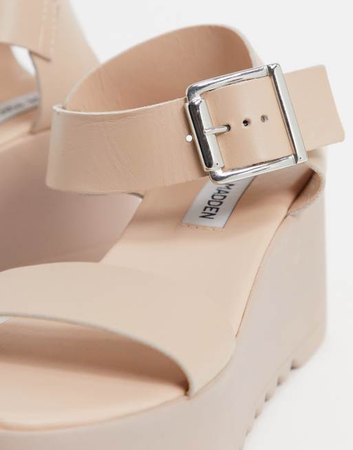 Steve Madden Lake chunky flatform sandal in blush leather