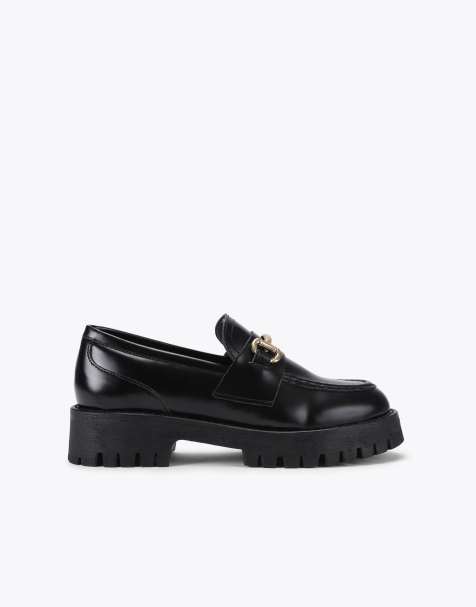Steve Madden Lando black leather flat shoes in black other - view 1