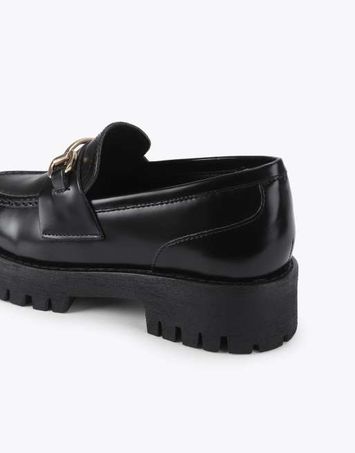 Steve Madden Lando black leather flat shoes in black other, 3 of 4