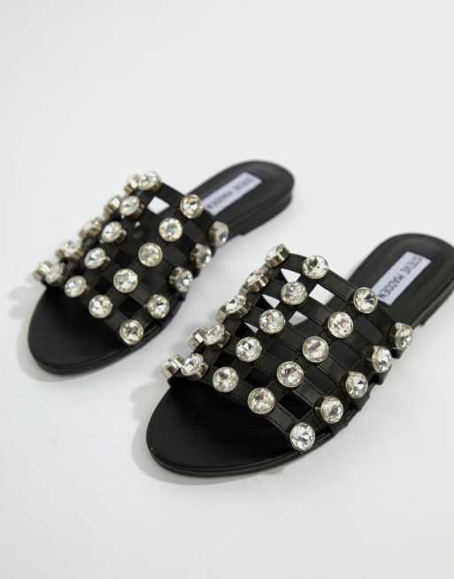 Steve madden hot sale crystal slides