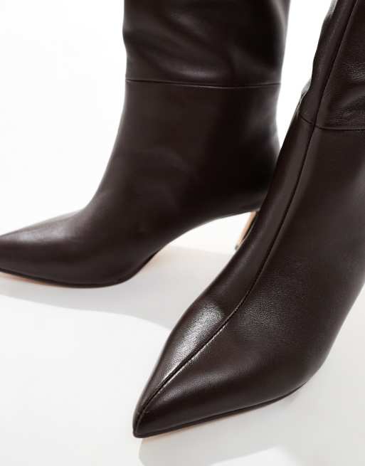 Steve Madden - Lavan - Knielaarzen van leer in bruin, 4 van 4