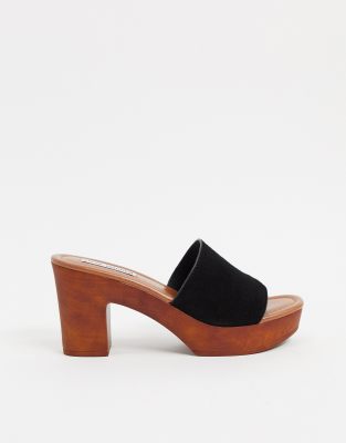 steve madden black mule heels