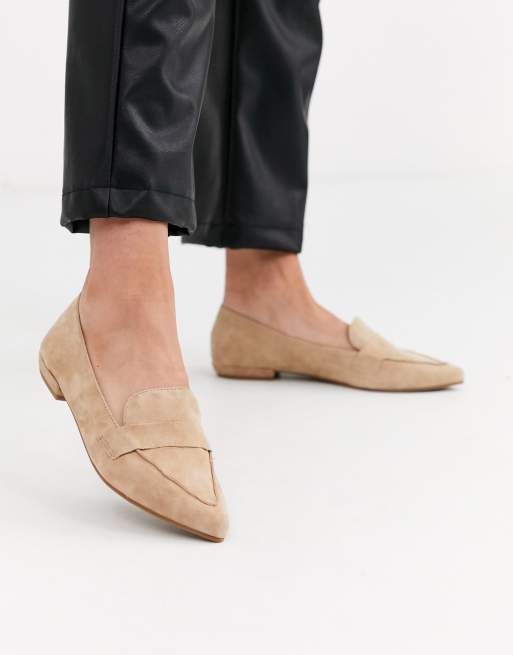 Steve Madden leather pointed loafer in tan