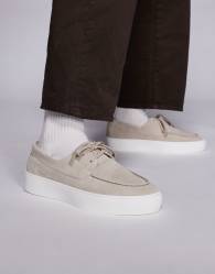 Steve Madden Leeway slip-on casual lace up shoe in taupe suede