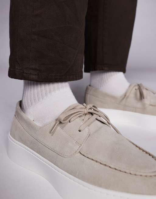 Steve Madden Leeway slip-on casual lace up shoe in taupe suede, 2 of 4