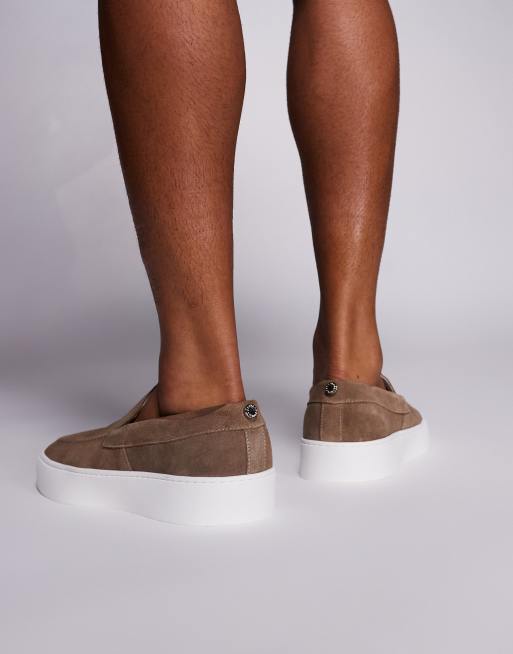 Steve Madden - Leyton - Gråbrune slip-on-loafers i ruskind, 2 af 4