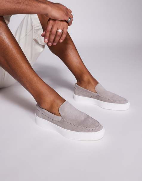 Steve Madden - Leyton - Instap-loafers in grijs suède - view 1