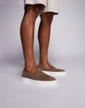 [Steve Madden] Steve Madden Leyton slip on loafers in taupe suede-Neutral 7.5 Taupe Suede