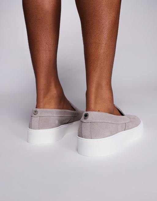 Steve Madden – Leyton – Wsuwane szare zamszowe loafersy, 4 z 4
