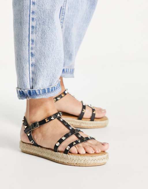 Steve madden black hot sale studded sandals