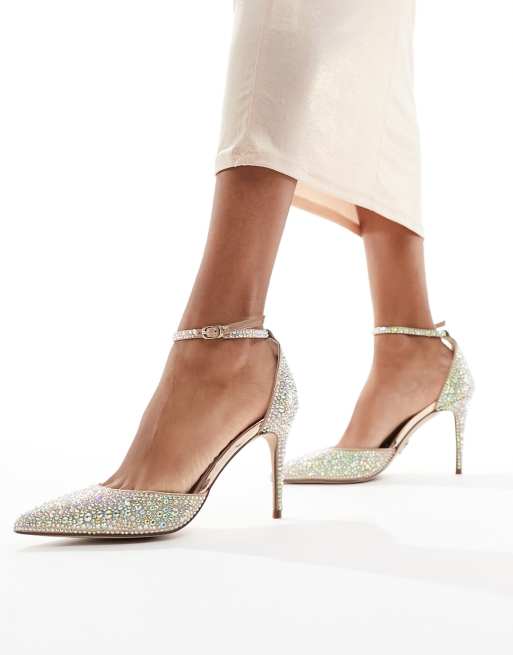 Steve Madden - Linsey-R - Puntige schoenen met hak en versiering in roségoud