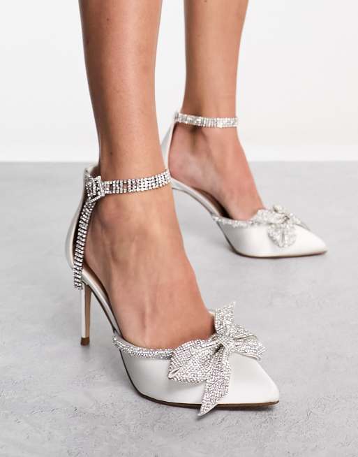 Steve Madden - Live Up - Chaussures à talon satinées avec nœud ornementé - Ivoire, 3 de 4