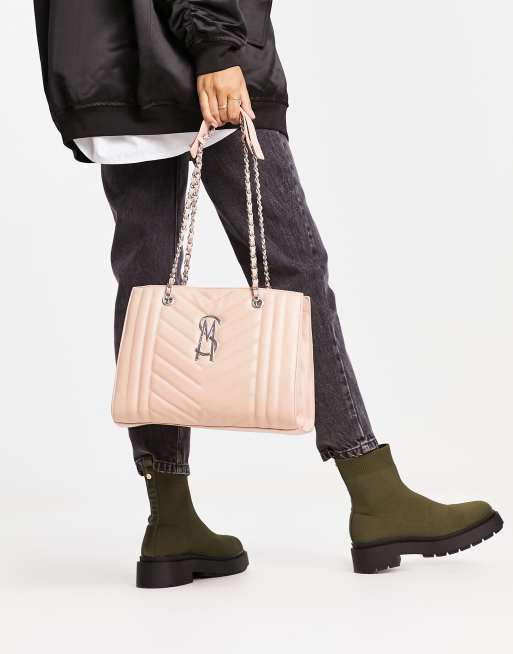 Steve Madden – Ljusrosa quiltad toteväska med kedjehandtag, 2 av 4