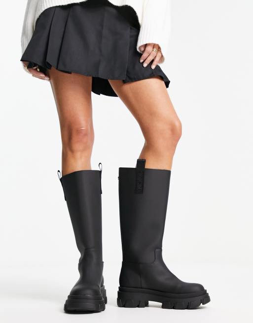 Steve madden black hot sale chunky boots