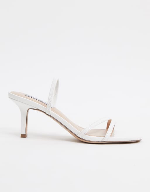 Steve Madden Loft strappy heeled sandal in white patent ASOS