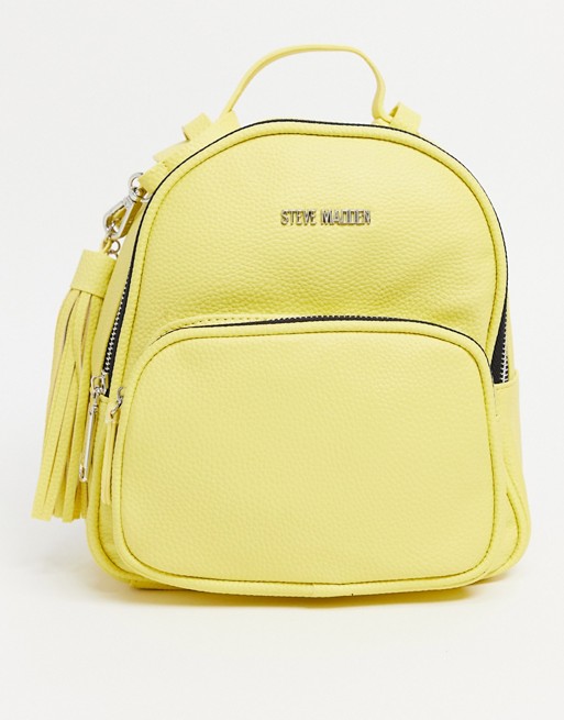 Steve Madden logo backpack in pastel yellow