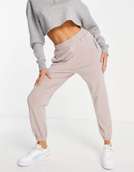 Steve Madden logo detail joggers in lilac fleece | ASOS