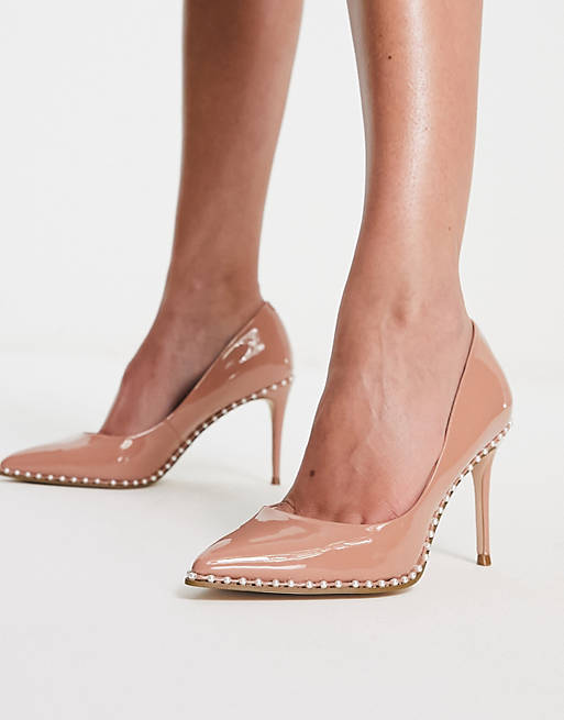 Steve Madden luiza-p heeled shoe in camel patent