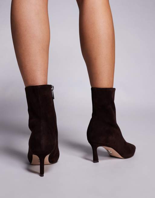 Steve Madden – Lulah – Bruna, halvhöga ankelhöga sockboots i mocka, 3 av 4