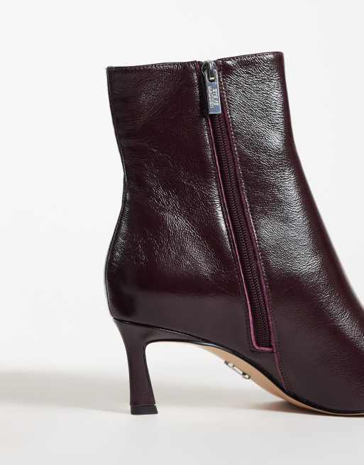 Steve Madden Lulah enkellaarzen met hak in rood met kreukeffect, 4 van 4