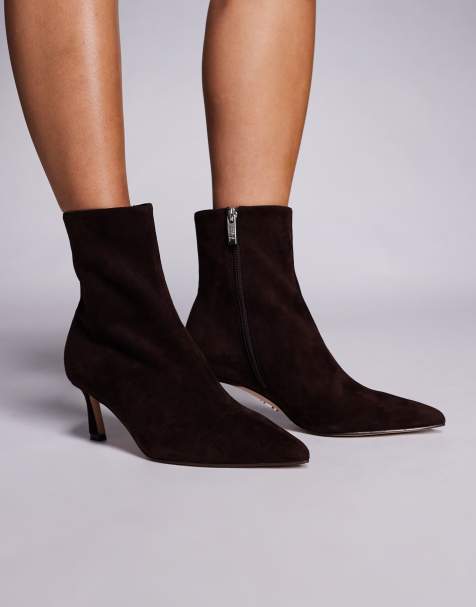 Steve Madden - Lulah - Halfhoge sock boots van suède in bruin - view 1