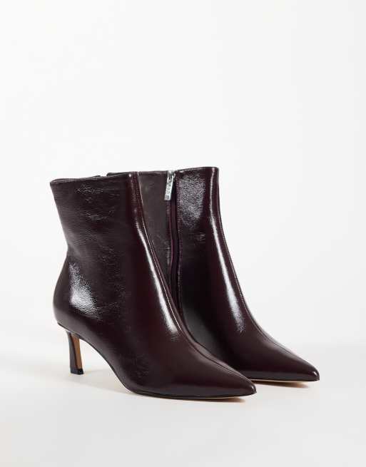 Steve Madden Lulah heeled mid ankle botos in red crinkle, 2 of 4
