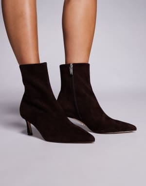 Steve Madden Lulah mid ankle sock boots in suede brown