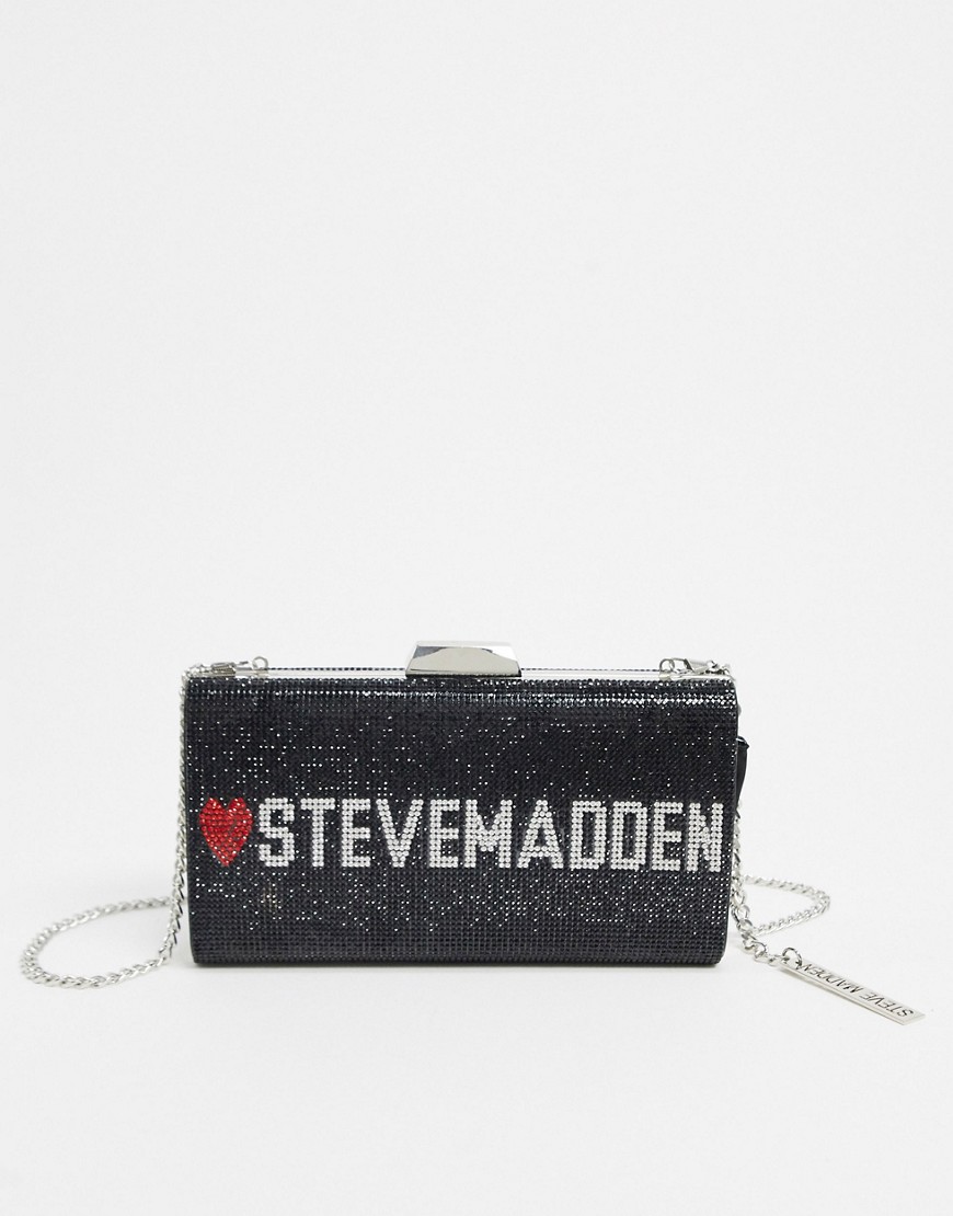 Steve Madden - Luvsm - Clutch met siersteentjes in zwart