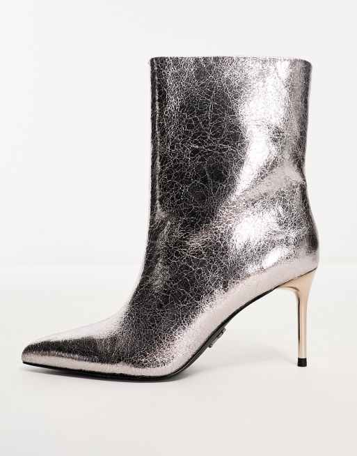 Steve Madden Lyricals ankle boots in crinkle pewter