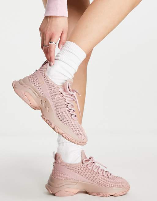 Steve Madden Mac knitted runner trainers in mauve | ASOS