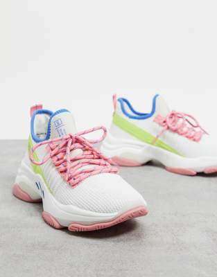 steve madden white and pink sneakers