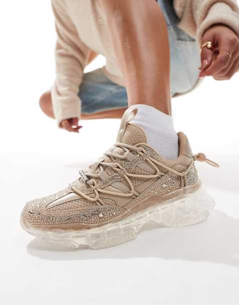 Steve Madden – Magneto-R-E – Roséguldfärgade sneakers med utsmyckning - view 1