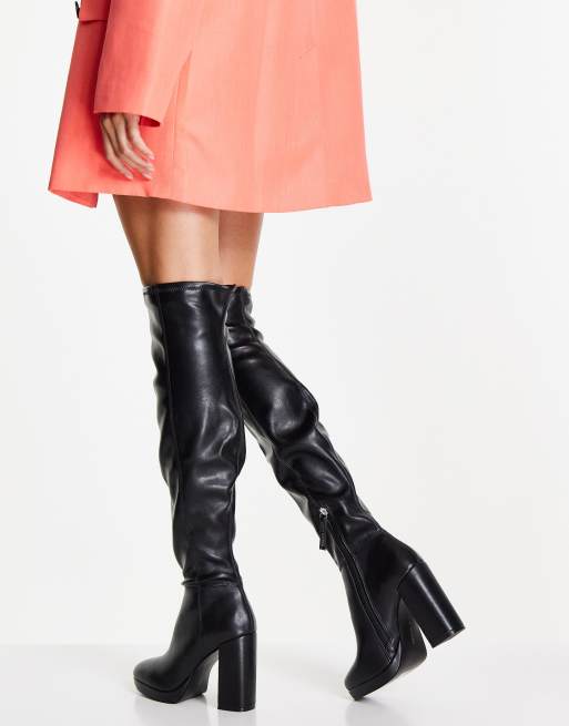 Steve madden black over the hot sale knee boots