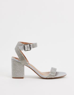 steve madden silver block heels