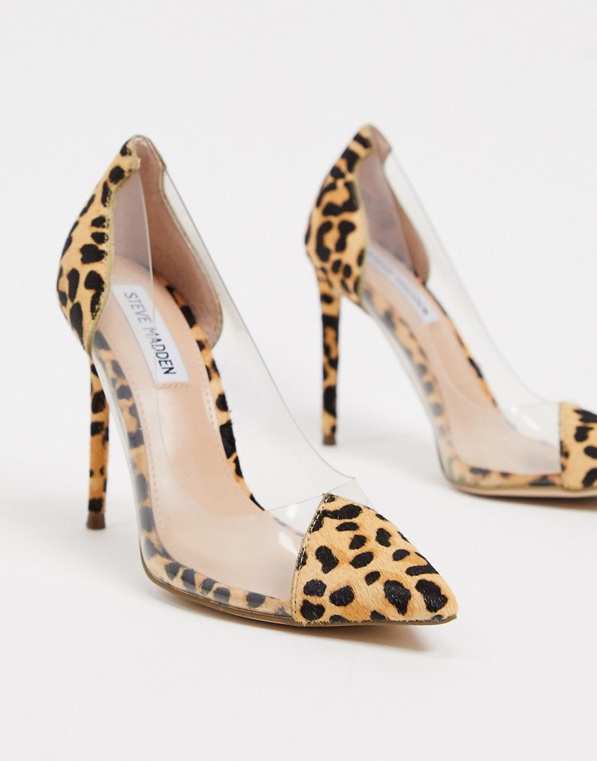 Steve Madden - Malibu - Transparante schoenen met hak in luipaardprint-Multi