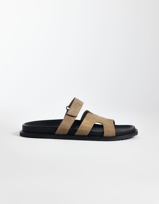 Steve Madden - Manu - Sandali con fascette in camoscio color tortora