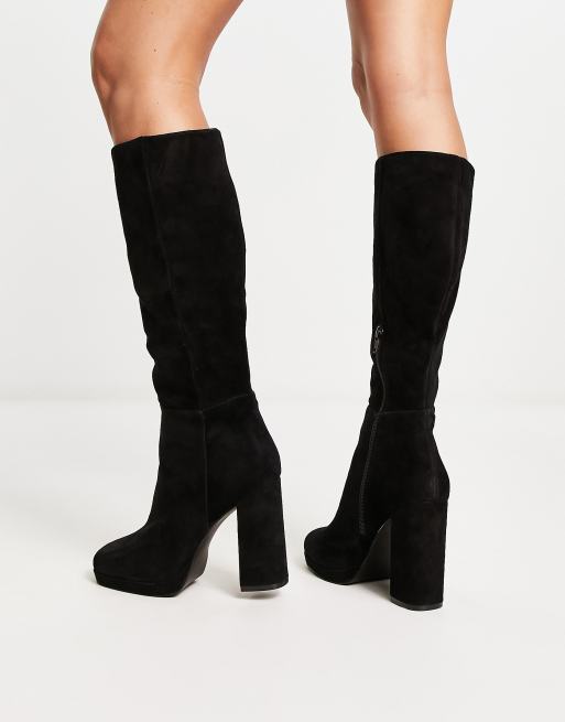 Steve Madden Marcello heeled knee boots in black suede