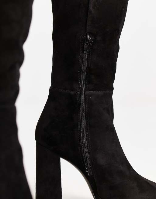 Steve madden black suede over the knee on sale boots